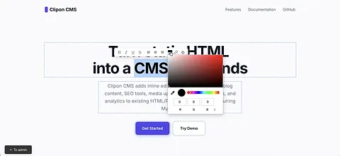 Clipon CMS screenshot 2