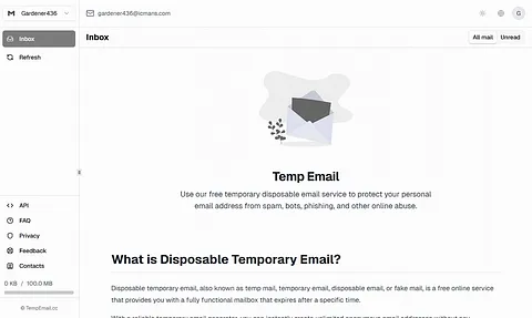 TempEmail.cc screenshot 1