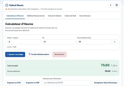 Calcul Heure screenshot 3