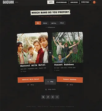 Bandrank.net screenshot 1