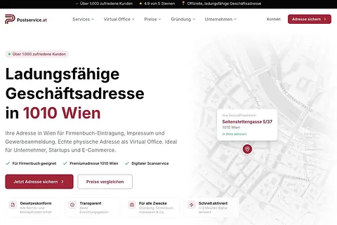 Postservice.at screenshot 1