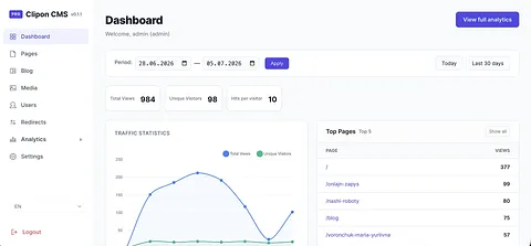 Clipon CMS screenshot 1