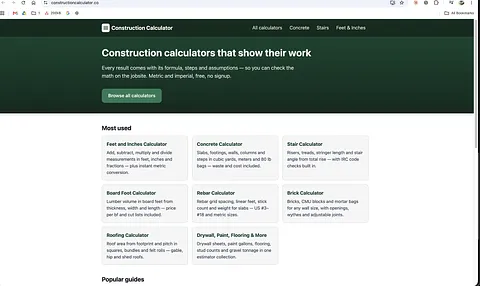 Construction Calculator screenshot 1