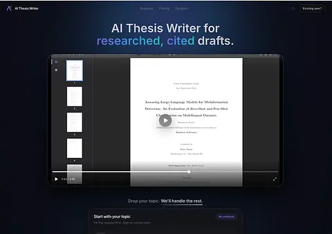 AI Thesis Writer screenshot 1