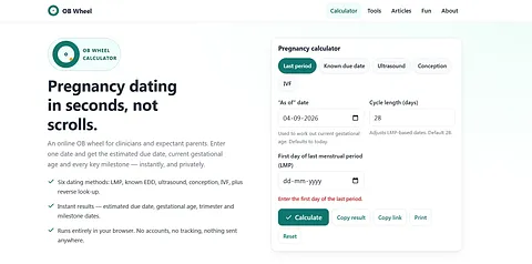 OB Wheel - Pregnancy Calculator screenshot 1