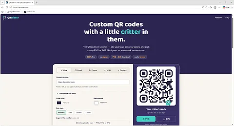 QRcritter screenshot 1