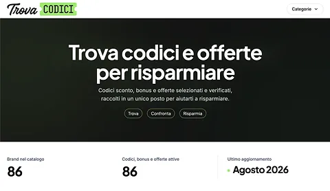 TrovaCodici.com screenshot 1