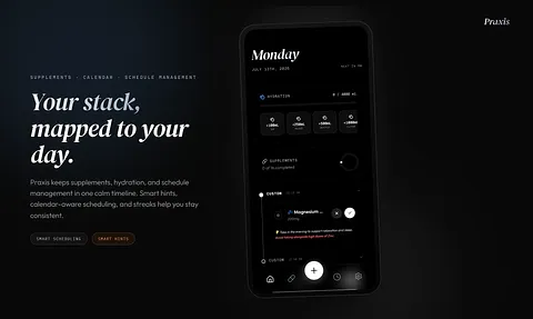 Praxis landing page