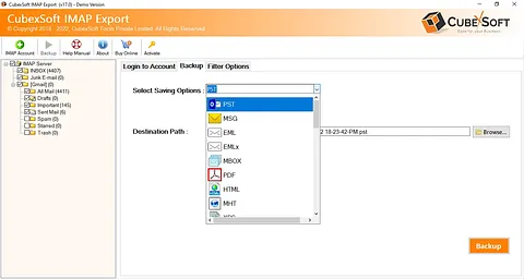 CubexSoft IMAP Backup Tool  screenshot 1