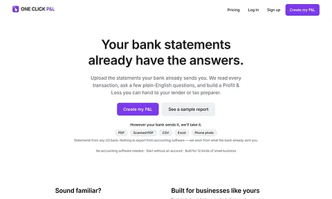 ONE CLICK P&L screenshot 2
