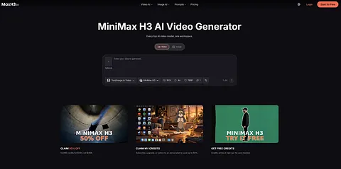 MiniMax H3: Free AI Video Generator With Sound | MaxH3 screenshot 1