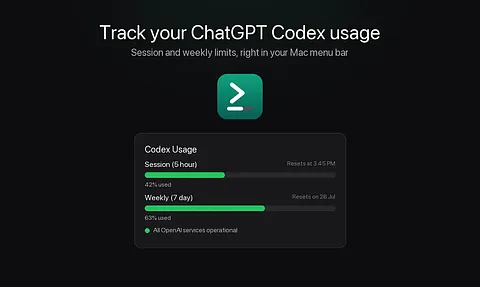 CodexUsageBar screenshot 2