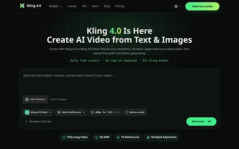 Kling 4.0 screenshot 1