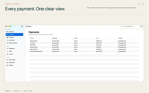 DueNext - Subscription Tracker screenshot 1