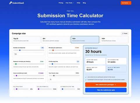Submission Time Calculator screenshot 1