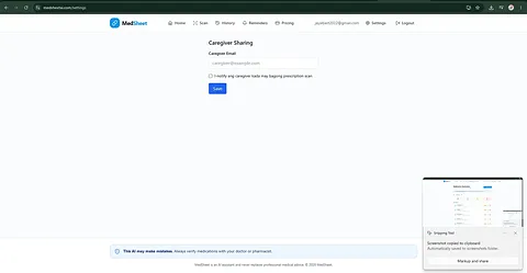 MedSheet screenshot 3
