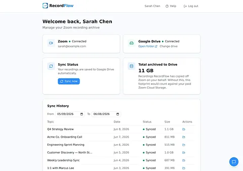 RecordFlow screenshot 1