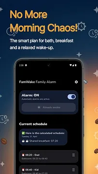 FamWake Family Alarm Clock - app for iOS and Android screenshot 3
