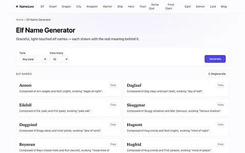 NameLore screenshot 1