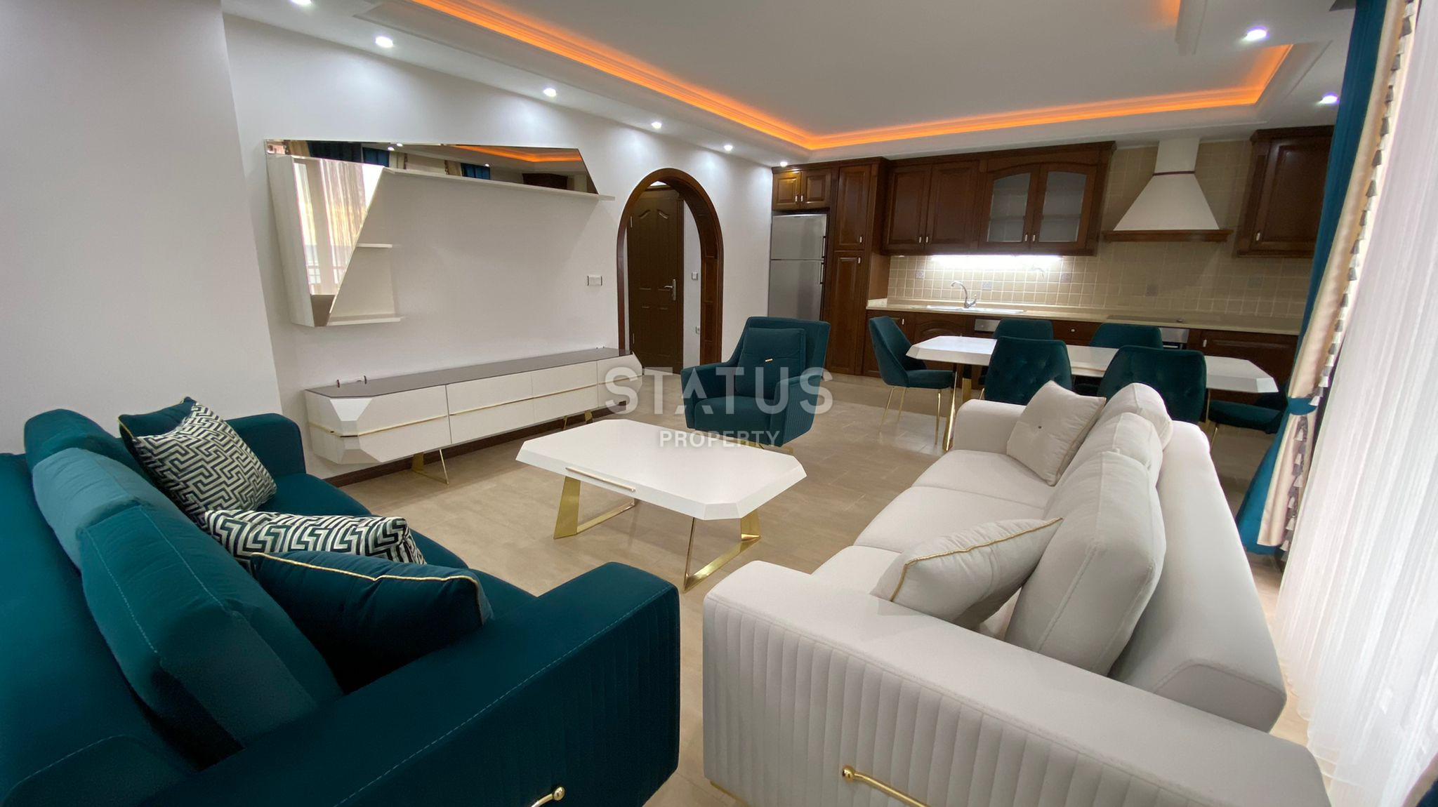 Крупнометражная 2+1 с видом на море, 135 м2 в Махмутларе. фото 16