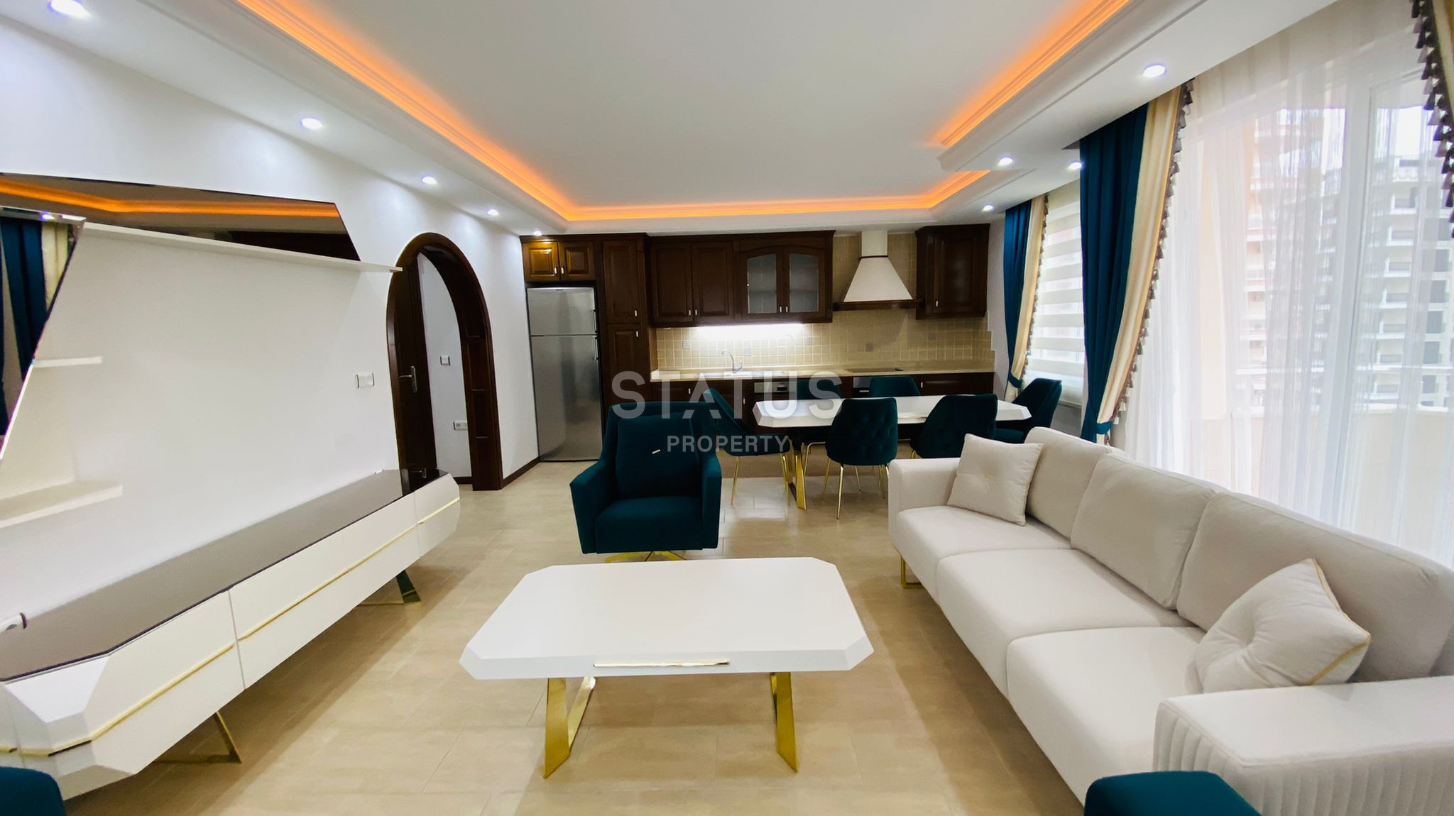 Крупнометражная 2+1 с видом на море, 135 м2 в Махмутларе. фото 21