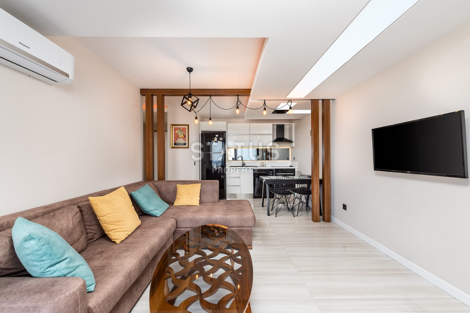 Apartments in a luxury complex in Kargicak with a sea view, a full package of furniture and appliances, 55m фото 8