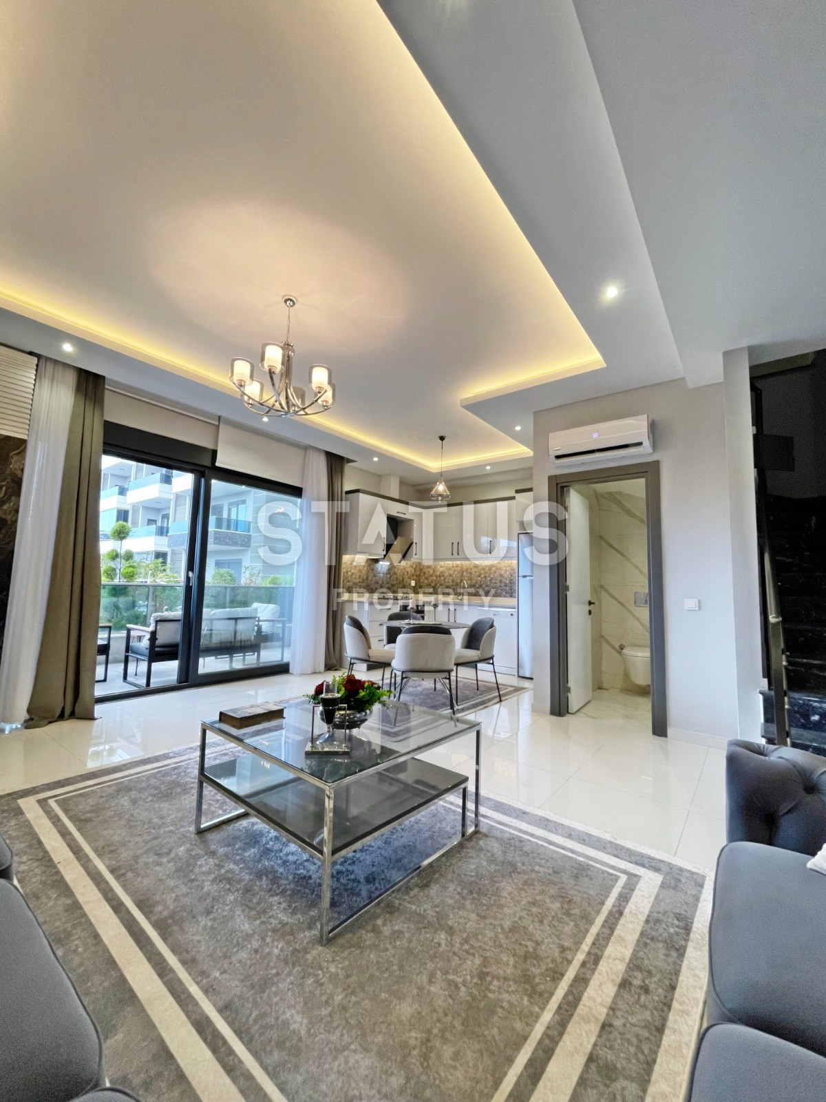 Garden duplex 2+1 in Kargicak, 350 meters from the sea, 106 sq.m. фото 19