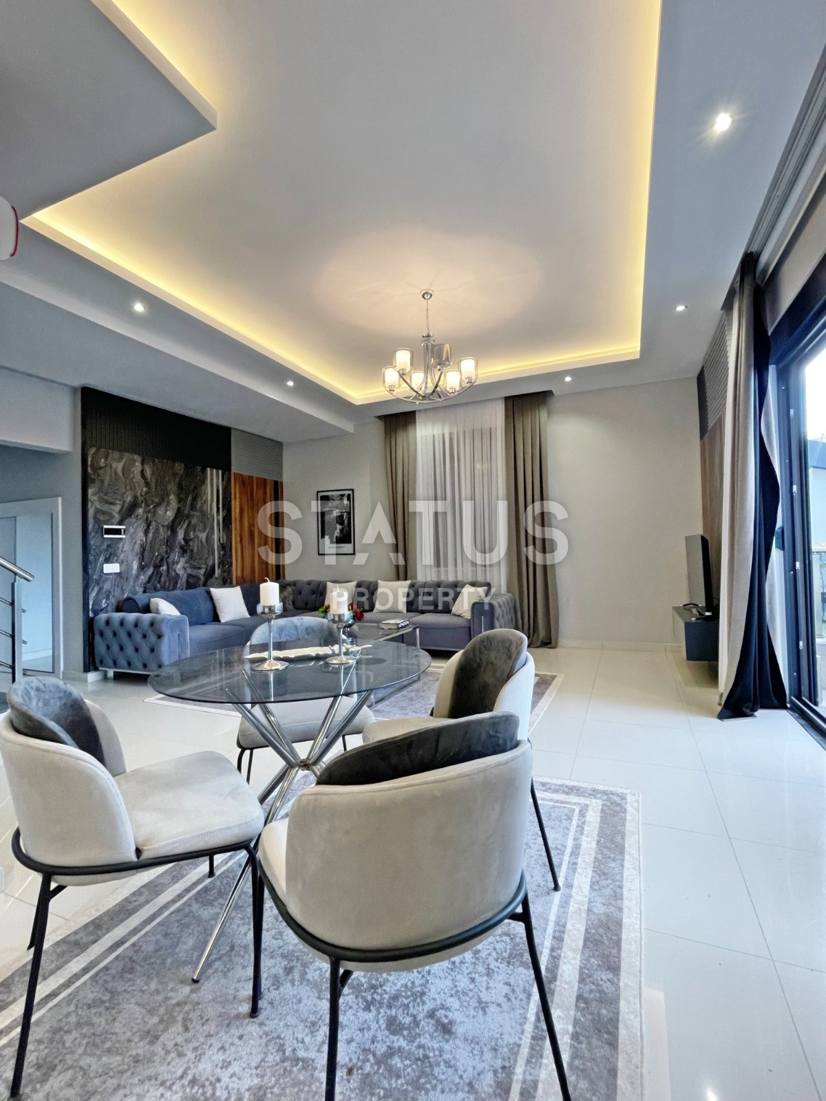 Garden duplex 2+1 in Kargicak, 350 meters from the sea, 106 sq.m. фото 24