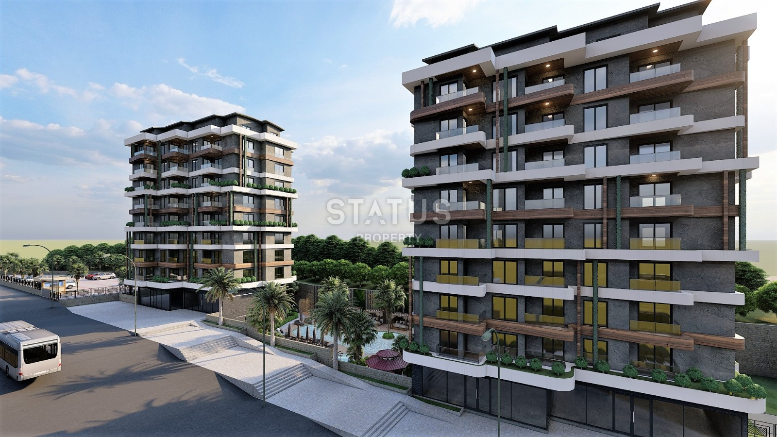 New project with different layouts in Avsallar, 59-117 sq.m. фото 3