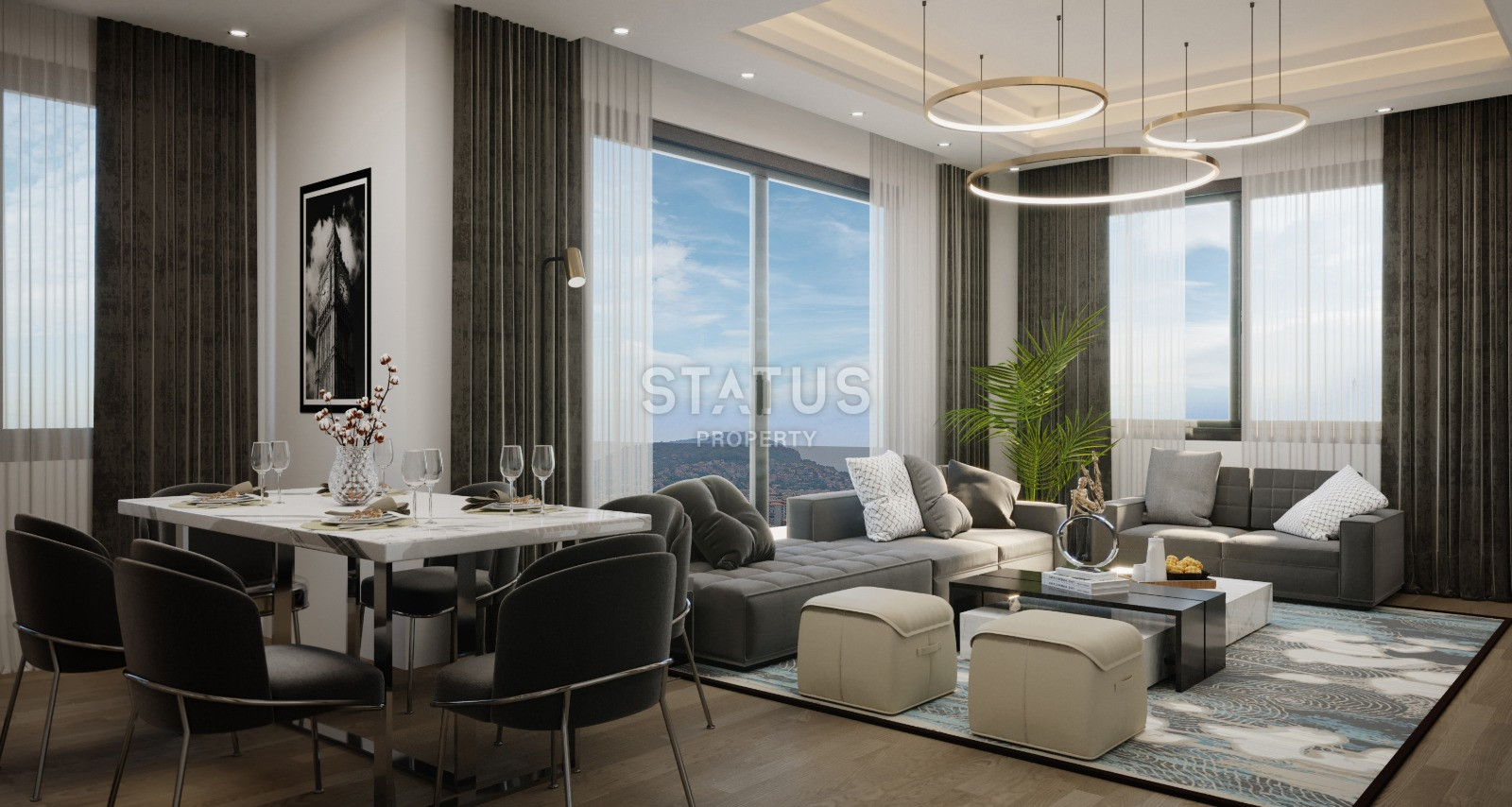 Комплекс ультра-люкс класса с панорамным видом на море и крепость в центре Алании. Дуплексы 175 кв.м. фото 14