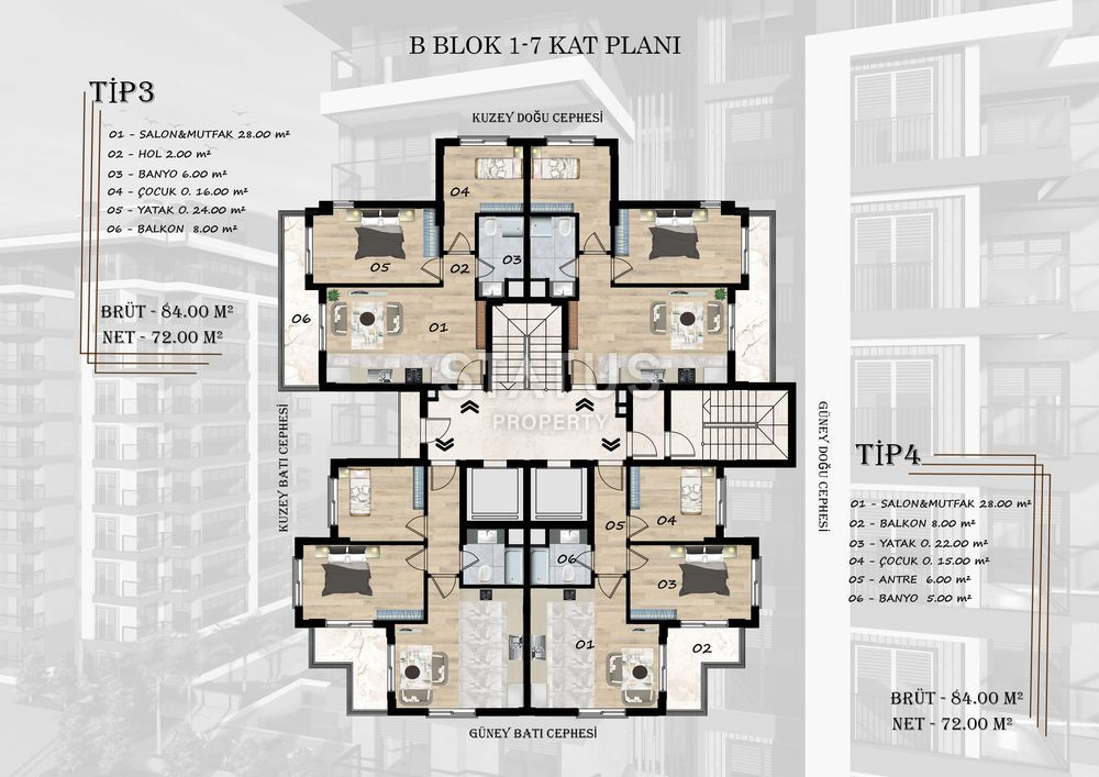 Проект с видом на море в окружении соснового леса, апартаменты 2+1 и 3+1. фото 12