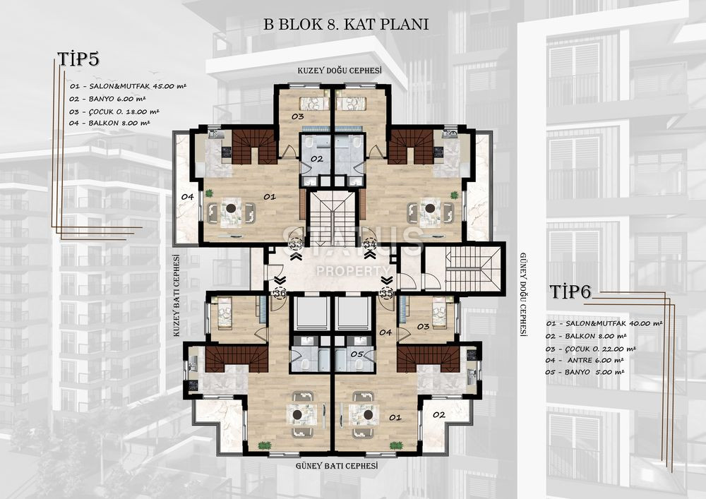 Проект с видом на море в окружении соснового леса, апартаменты 2+1 и 3+1. фото 28