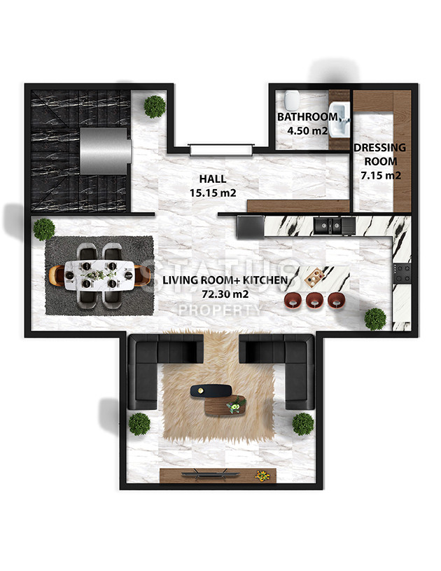 Detached luxury villa 5+1 layout at the excavation stage 4 km from the sea in Kargicak, 520 sq.m. фото 36