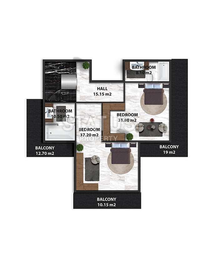 Detached luxury villa 5+1 layout at the excavation stage 4 km from the sea in Kargicak, 520 sq.m. фото 37