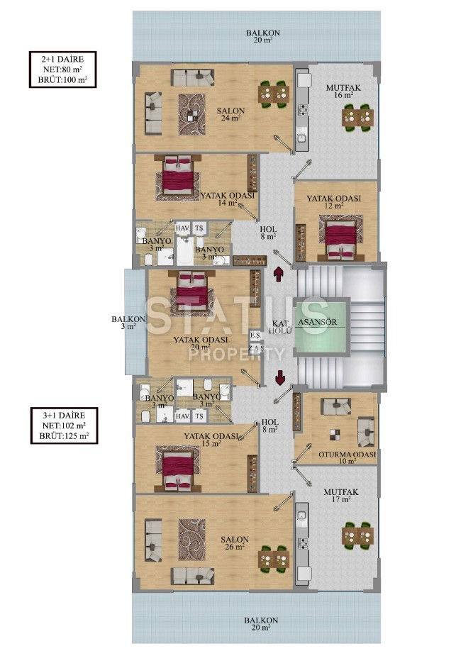 Выгодное предложение 3+1 с отдельной кухней в центре Алании! фото 31