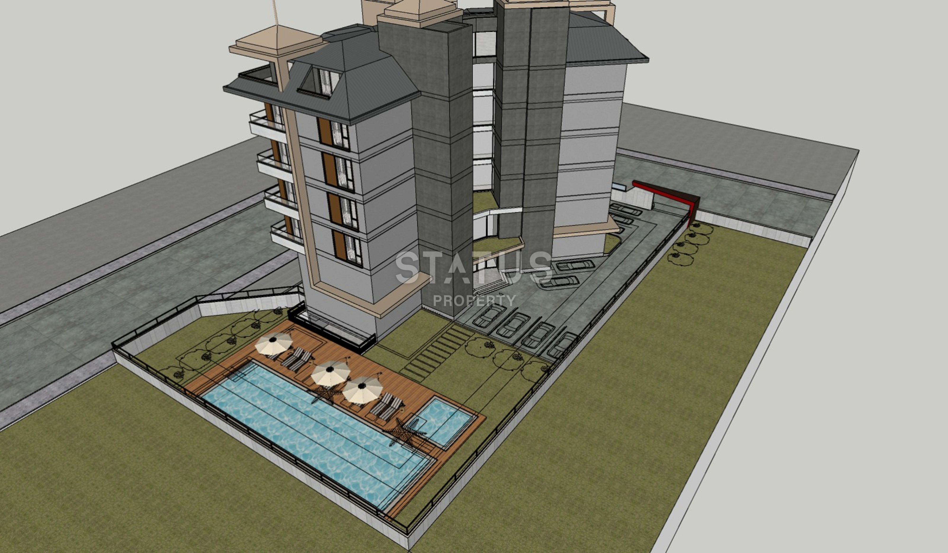 Комплекс в районе Каргыджак в 100 метрах от моря, 58, 4 – 128, 6 м2 фото 4