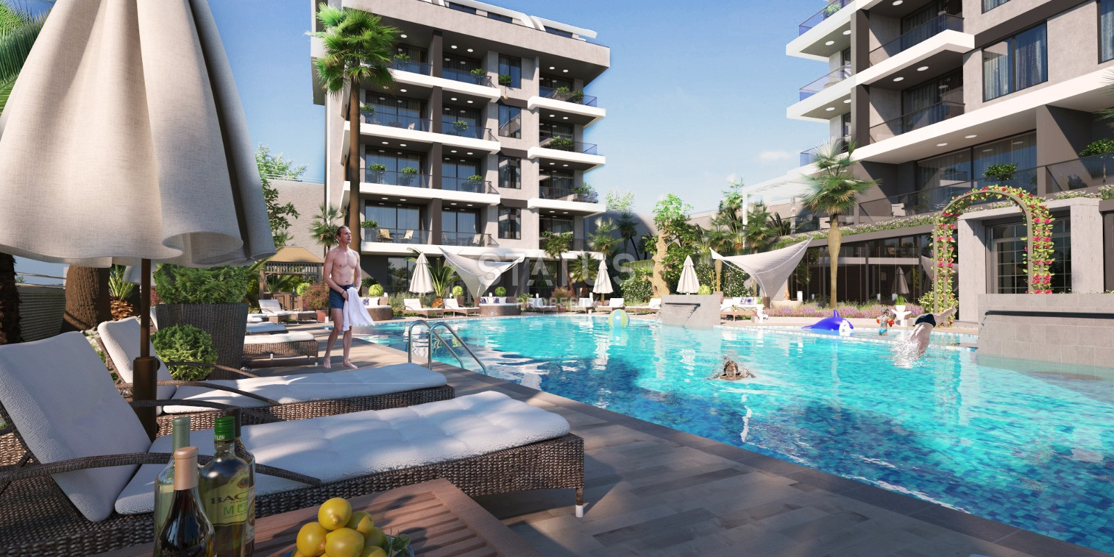 Современный проект с панорамными видами, от 48, до 140 кв.м. Каргыджак, Алания. фото 5