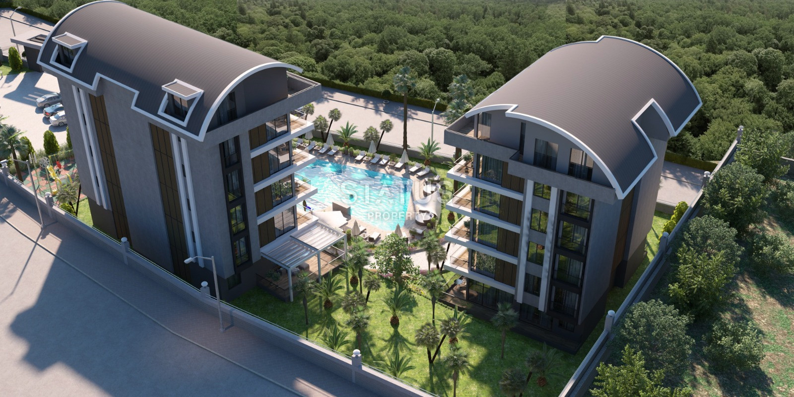 Современный проект с панорамными видами, от 48, до 140 кв.м. Каргыджак, Алания. фото 6