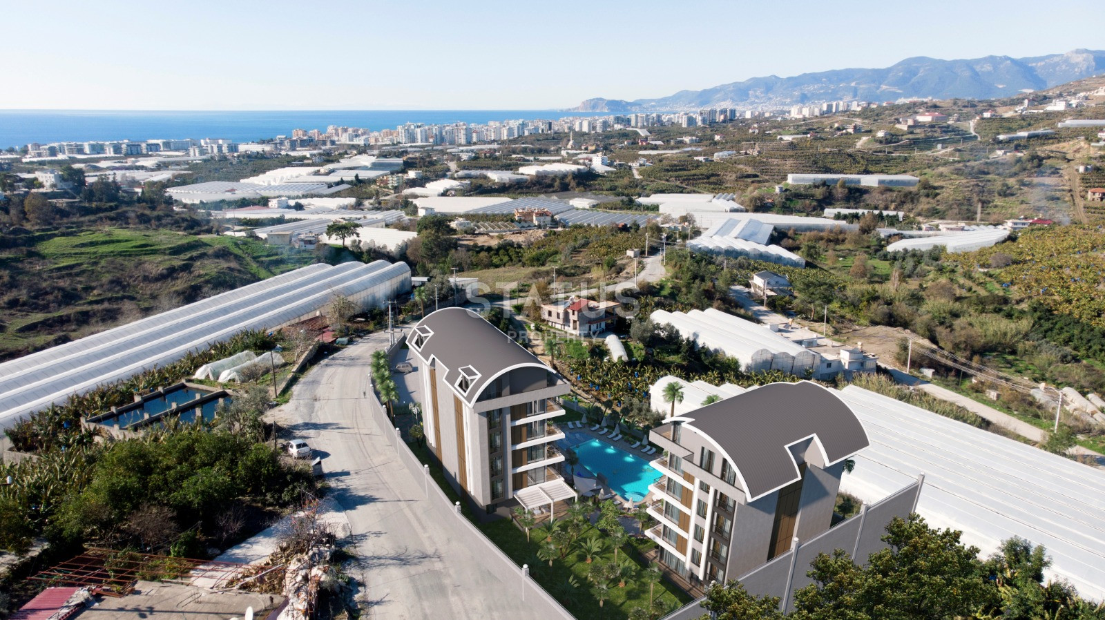 Современный проект с панорамными видами, от 48, до 140 кв.м. Каргыджак, Алания. фото 9