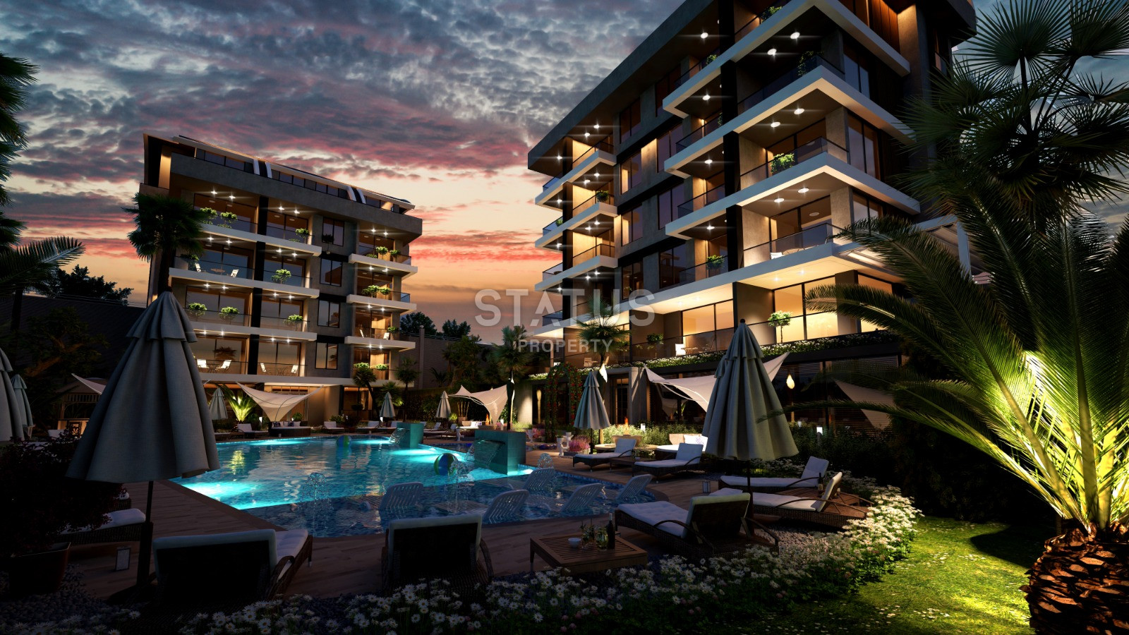 Современный проект с панорамными видами, от 48, до 140 кв.м. Каргыджак, Алания. фото 11