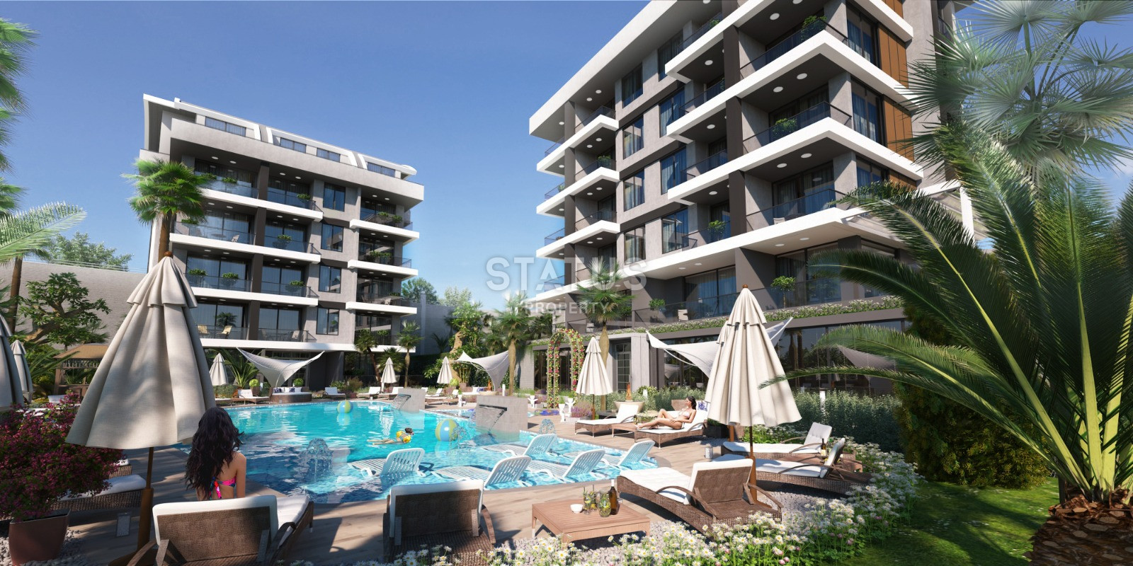 Современный проект с панорамными видами, от 48, до 140 кв.м. Каргыджак, Алания. фото 12