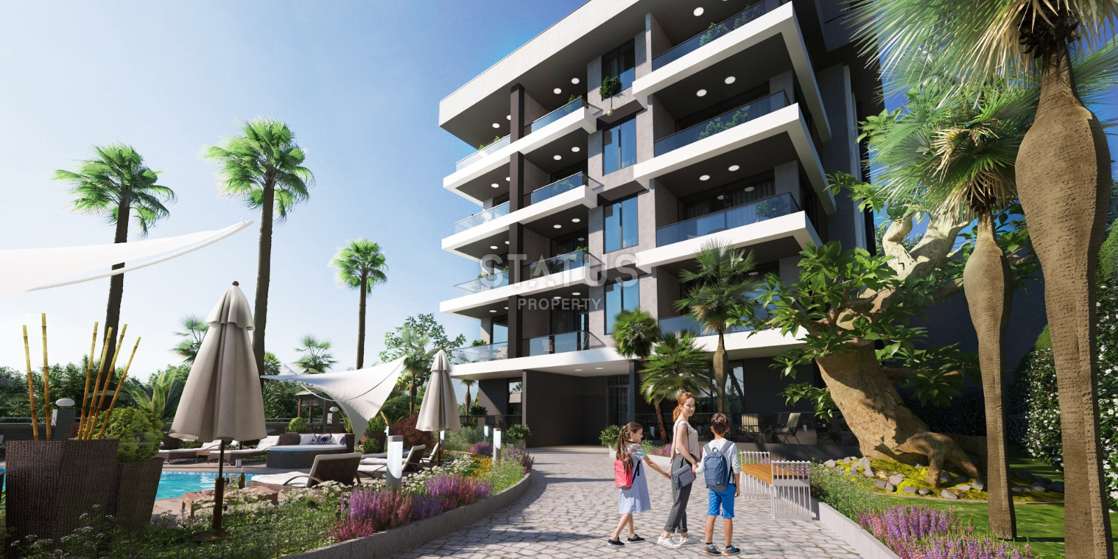 Современный проект с панорамными видами, от 48, до 140 кв.м. Каргыджак, Алания. фото 14