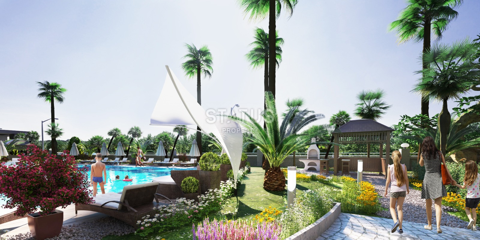 Современный проект с панорамными видами, от 48, до 140 кв.м. Каргыджак, Алания. фото 19