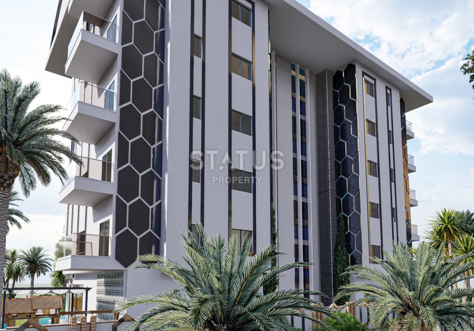 Новый инвестиционный проект в Махмутларе в 650метрах от моря в Махмутларе, 45-90м.кв фото 3