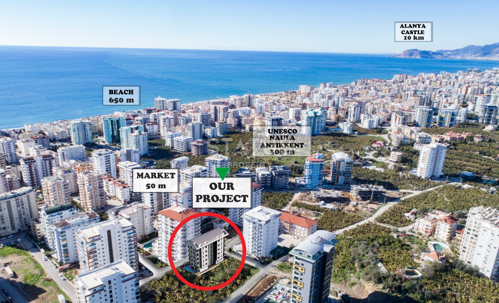 Новый инвестиционный проект в Махмутларе в 650метрах от моря в Махмутларе, 45-90м.кв фото 4