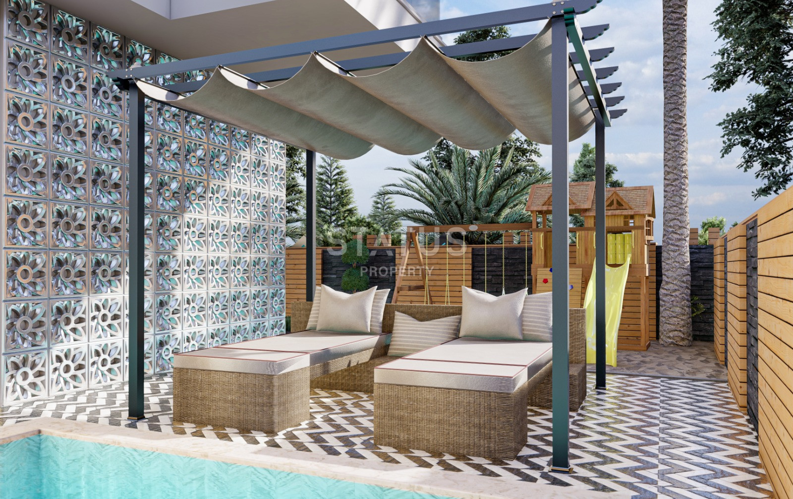 Новый инвестиционный проект в Махмутларе в 650метрах от моря в Махмутларе, 45-90м.кв фото 20