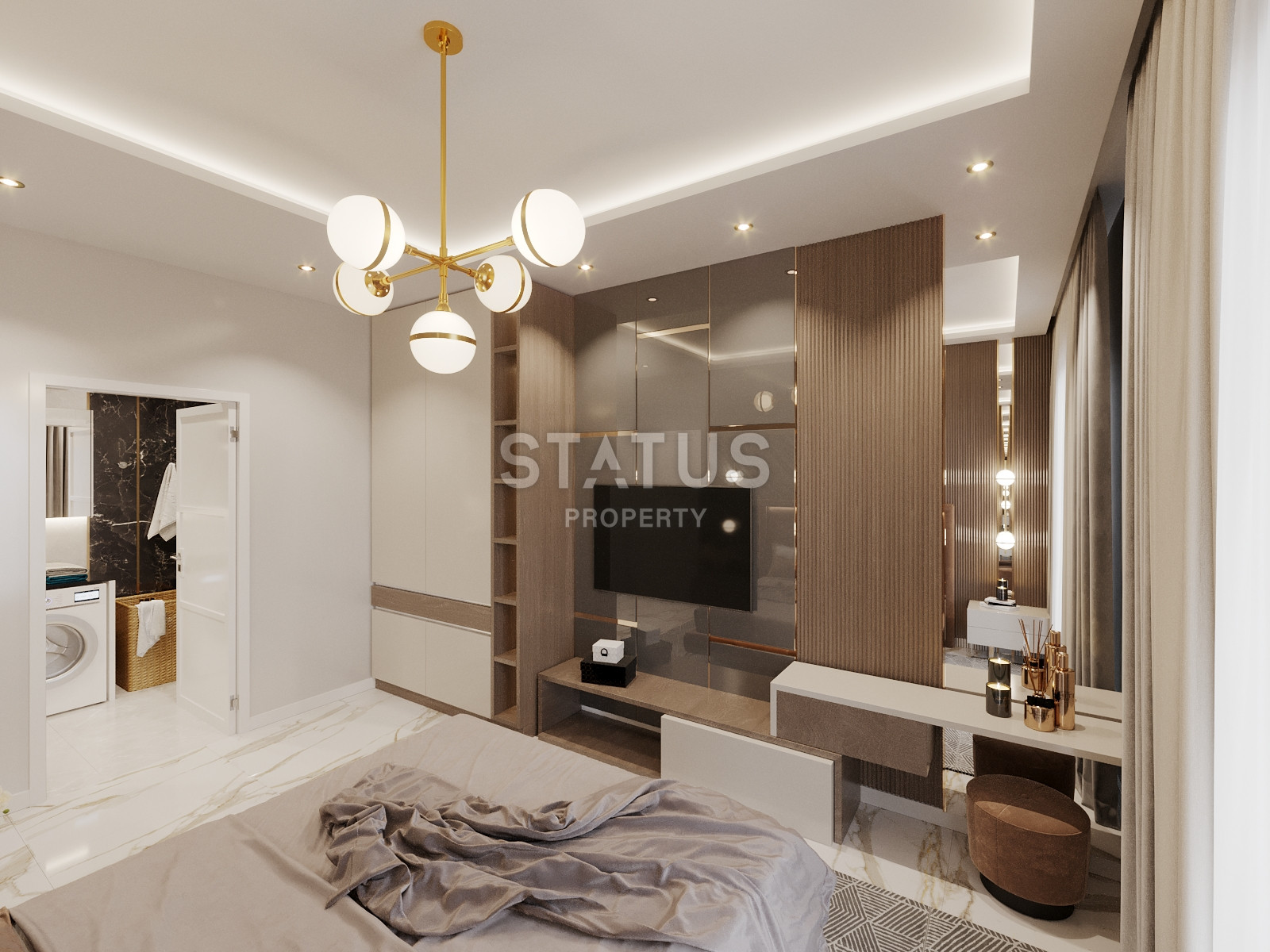 Новый инвестиционный проект в Махмутларе в 650метрах от моря в Махмутларе, 45-90м.кв фото 33