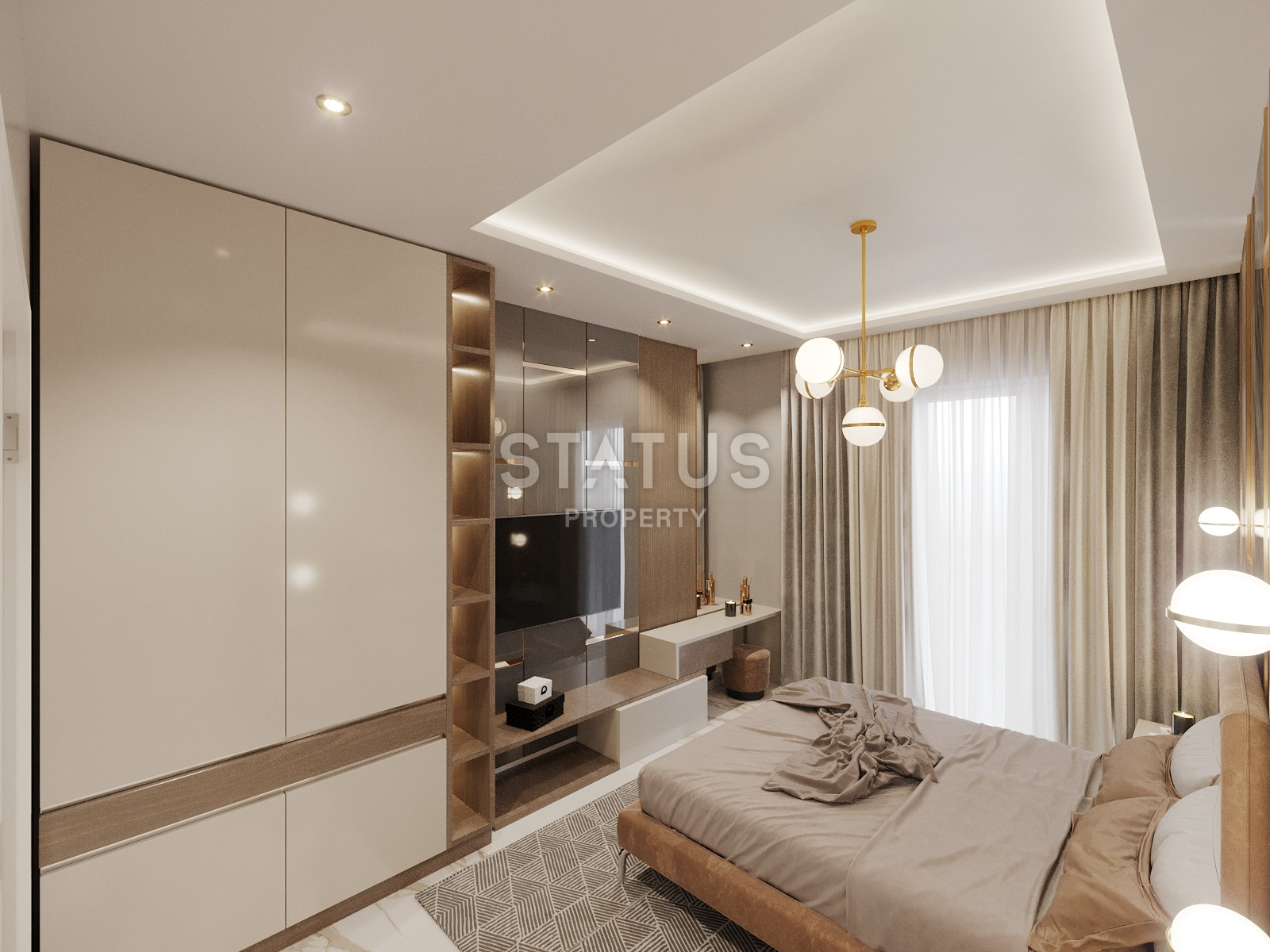 Новый инвестиционный проект в Махмутларе в 650метрах от моря в Махмутларе, 45-90м.кв фото 34