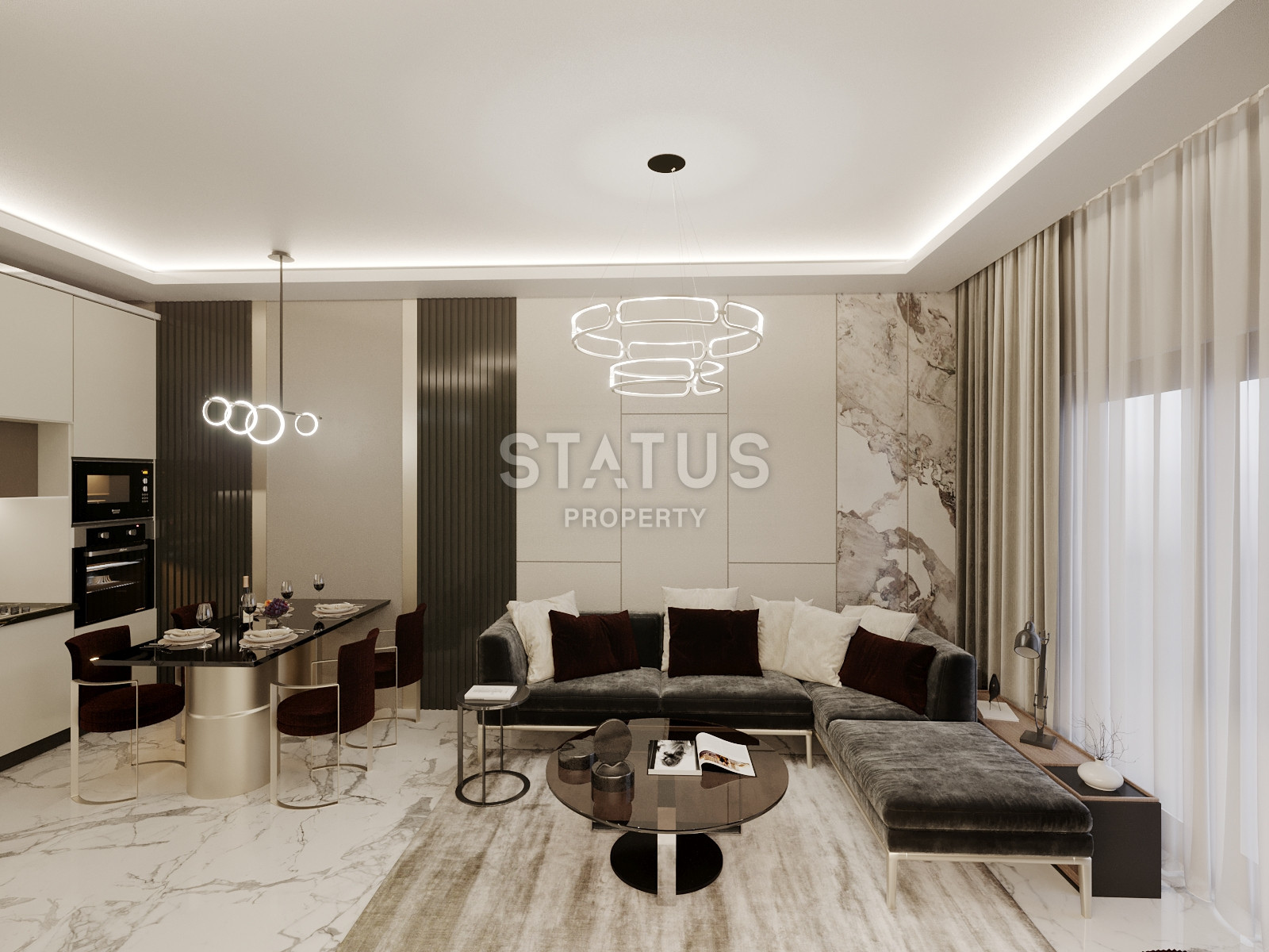 Новый инвестиционный проект в Махмутларе в 650метрах от моря в Махмутларе, 45-90м.кв фото 36