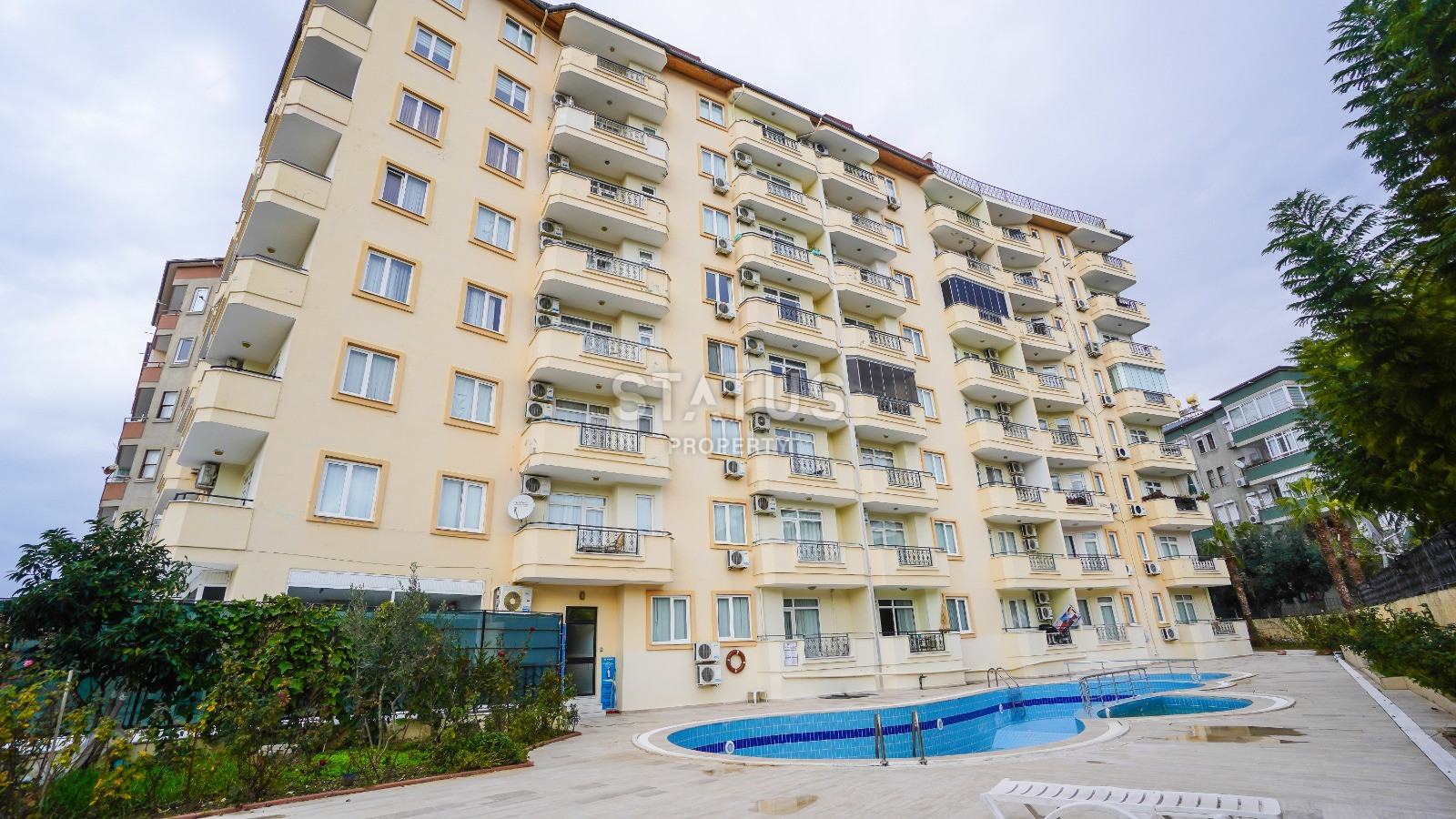 Меблированная квартира 2+1 с видом на крепость в центре Алании, 115 кв.м. фото 1